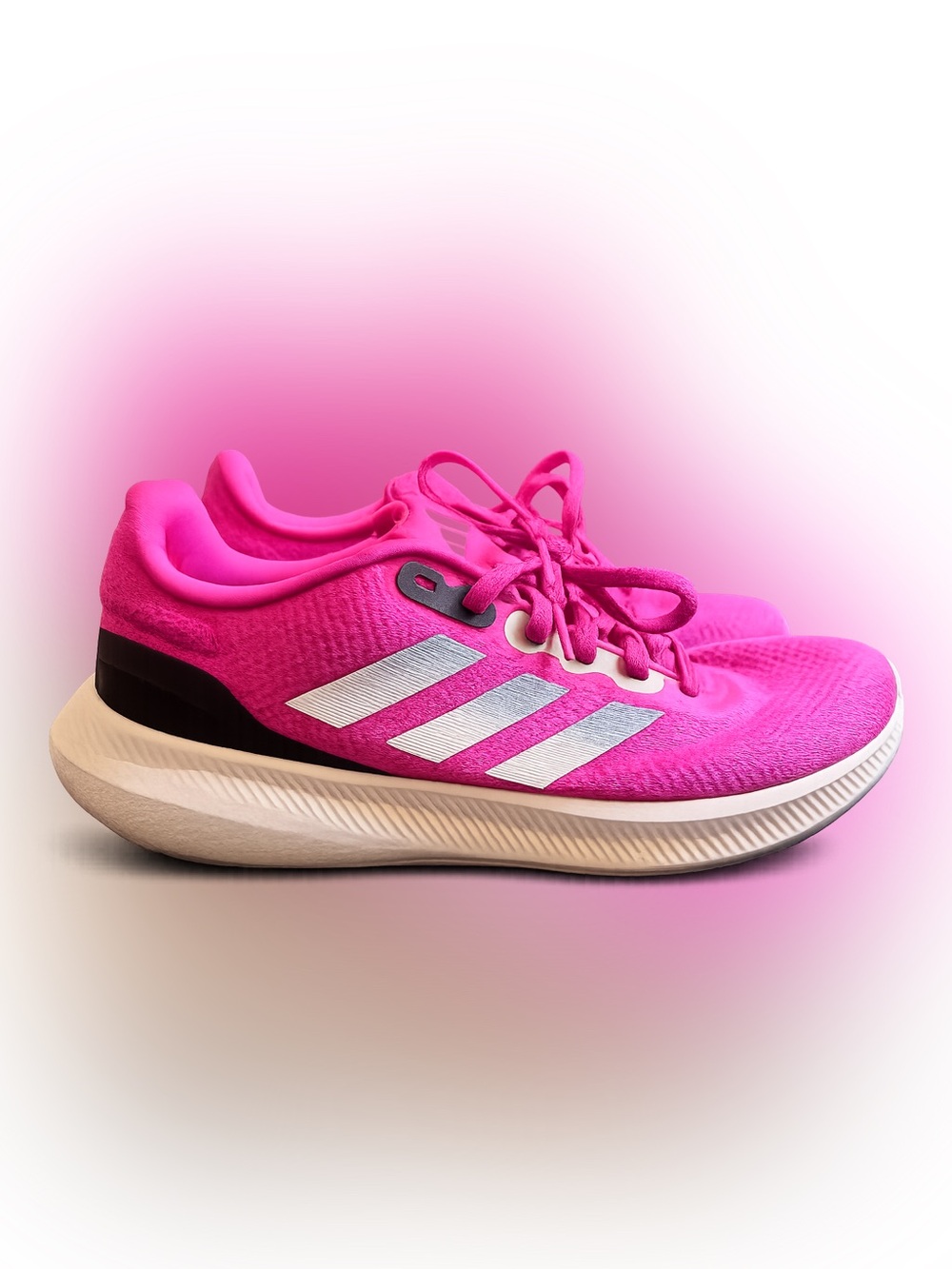 adidas Women's Hot Pink Running Shoes with White Stripes
